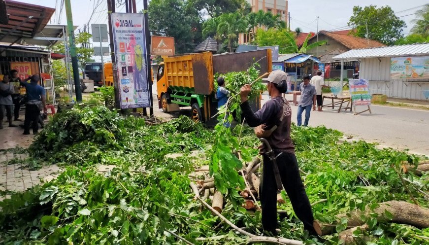 Antisipasi Tumbang, DLHK dan BPBD Tangerang Pangkas Pohon